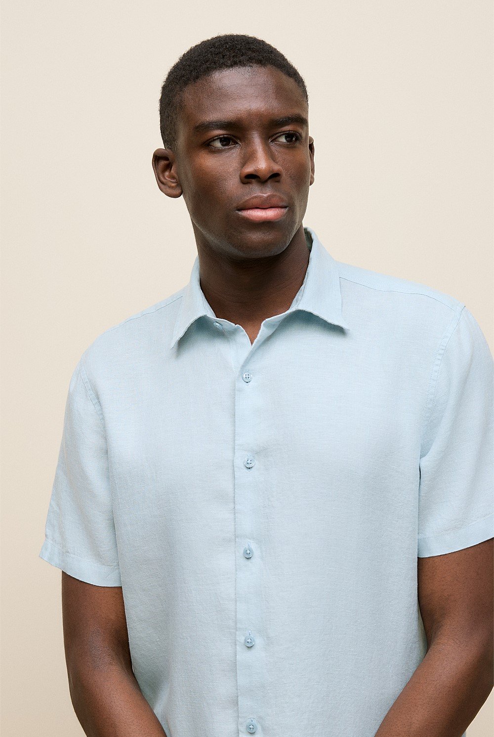 Linen End On End Short Sleeve Shirt