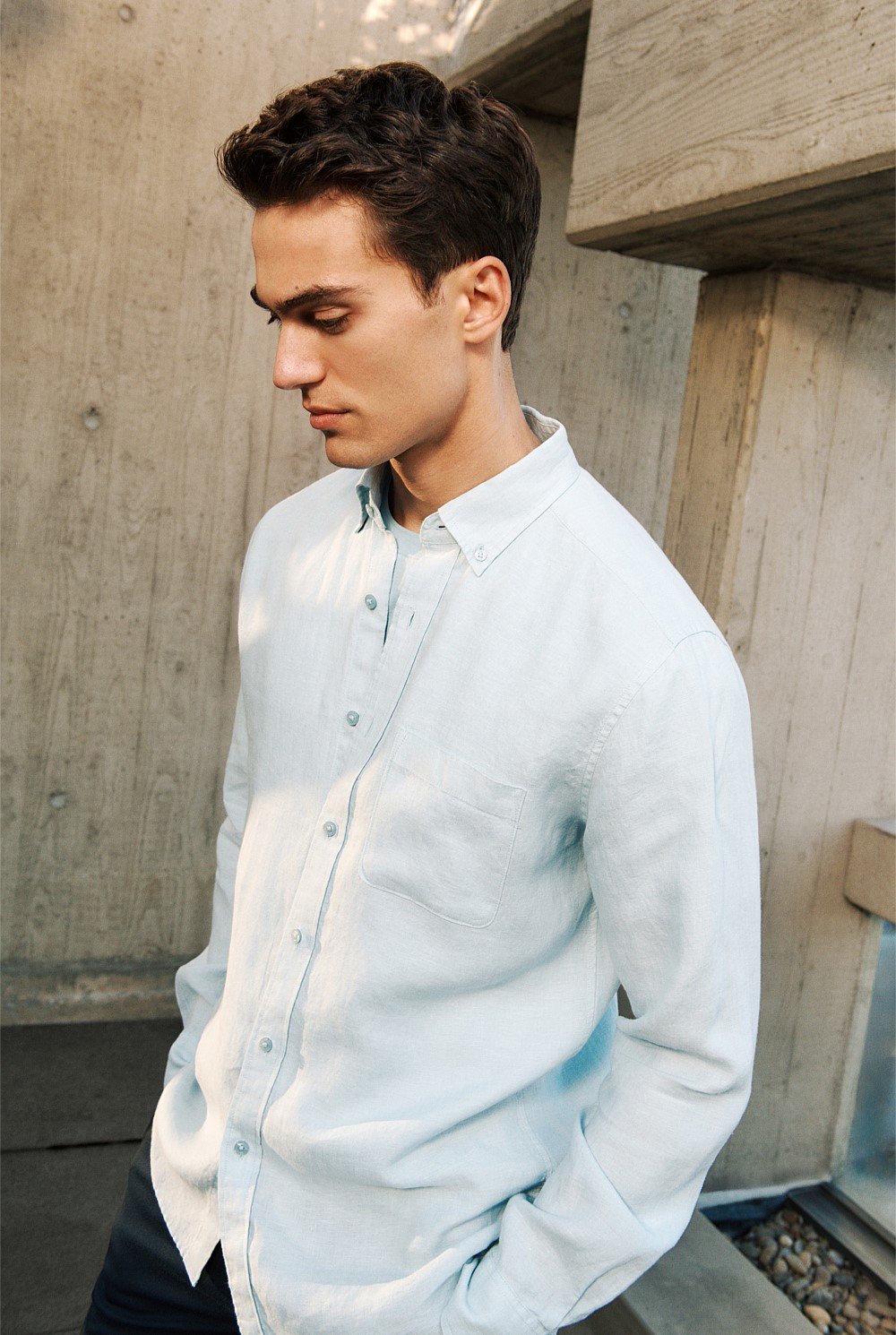 Regular Fit Linen End On End Shirt