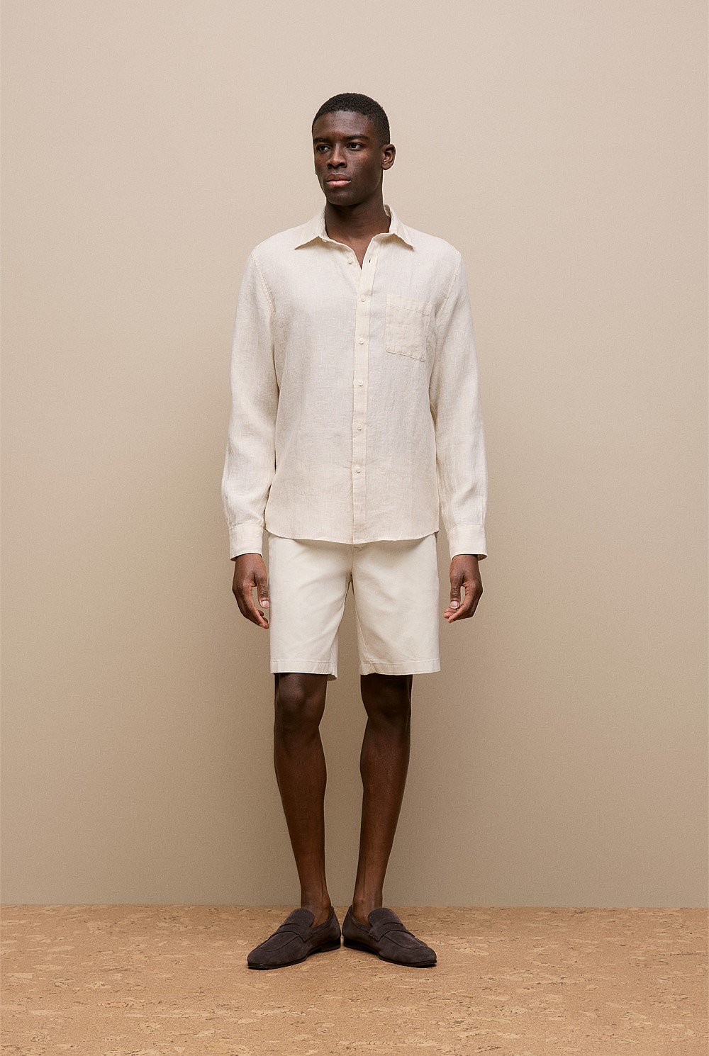 Regular Fit Linen Fine Stripe Shirt