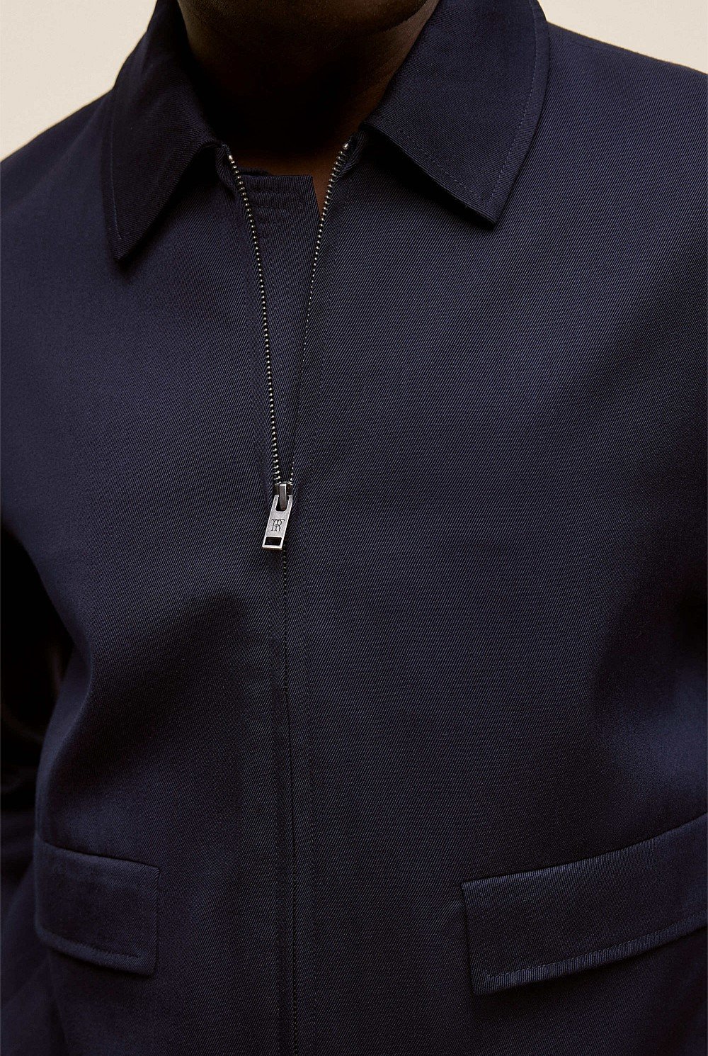 Twill Pocket Detail Zip Jacket