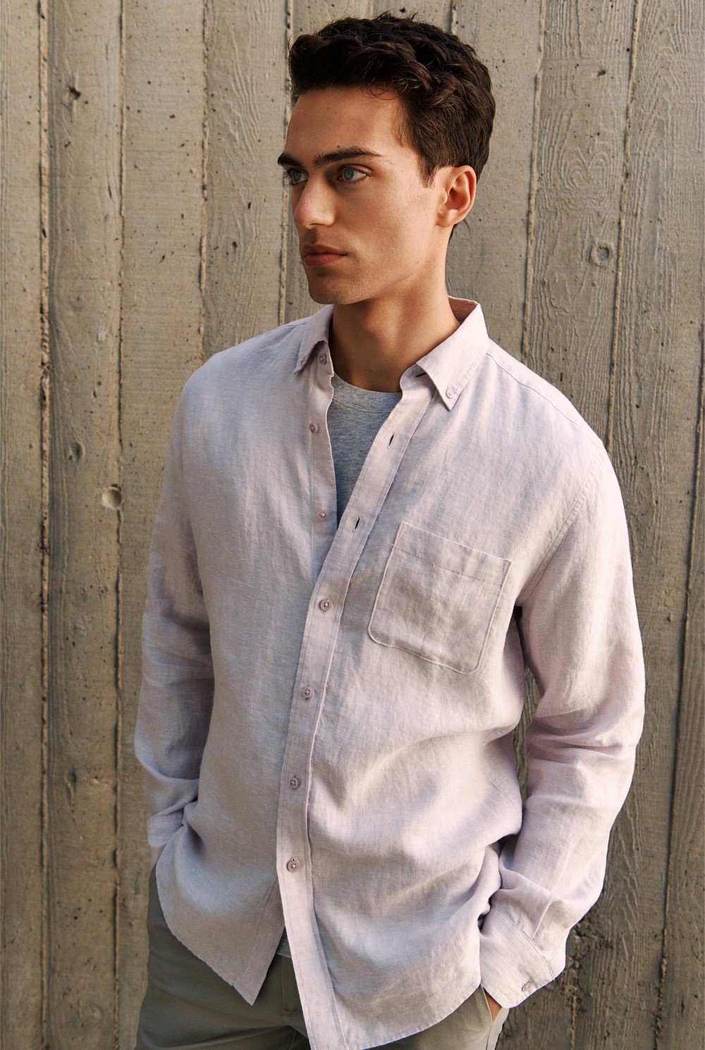 Regular Fit Linen End On End Shirt
