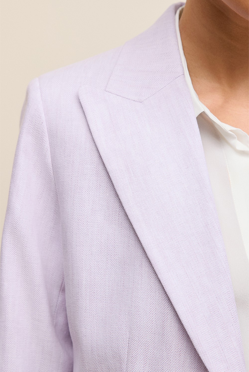 Linen Cotton Herringbone Blazer