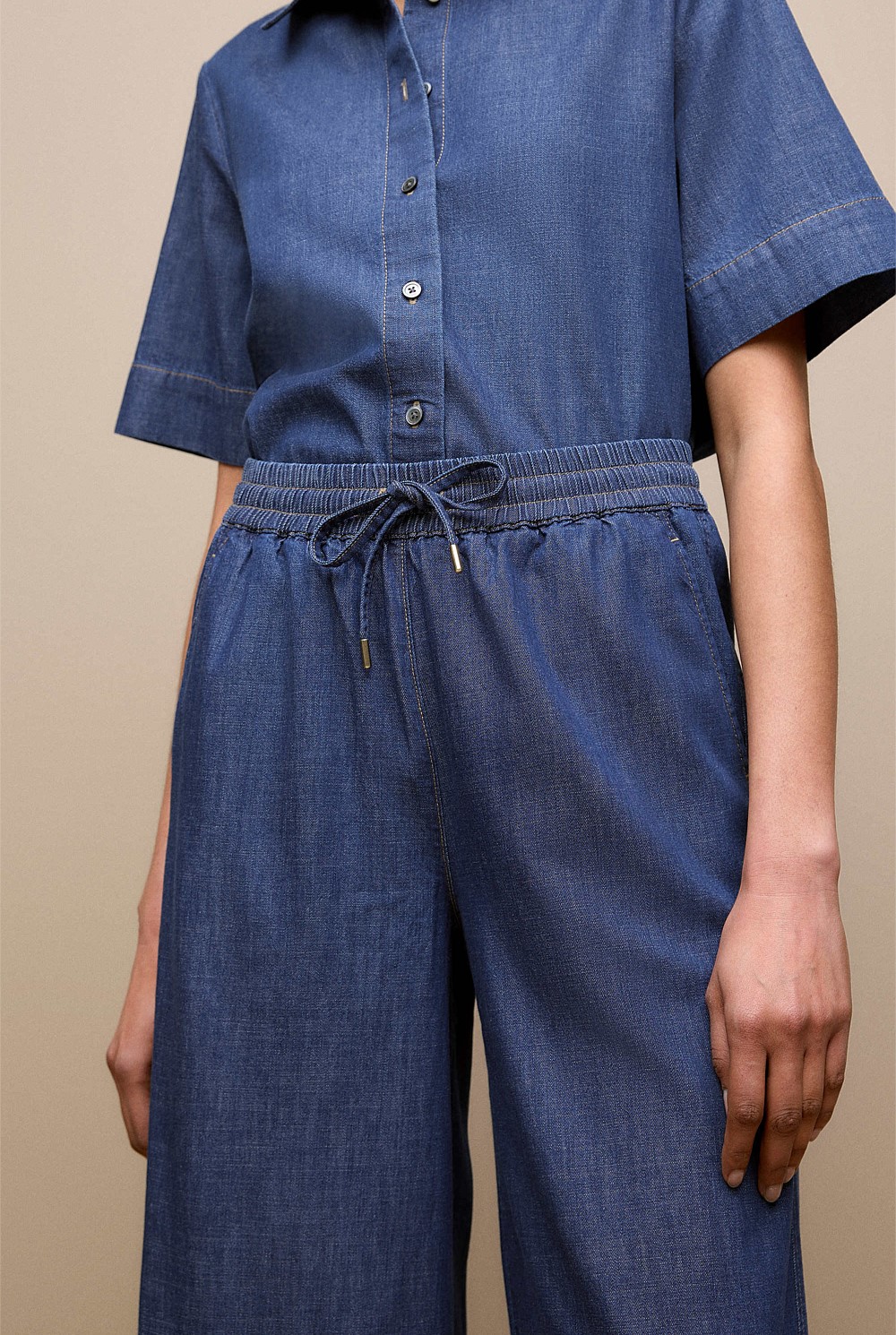 Soft Denim Pull On Pant