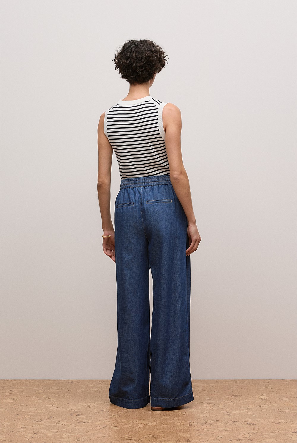 Soft Denim Drawcord Pant