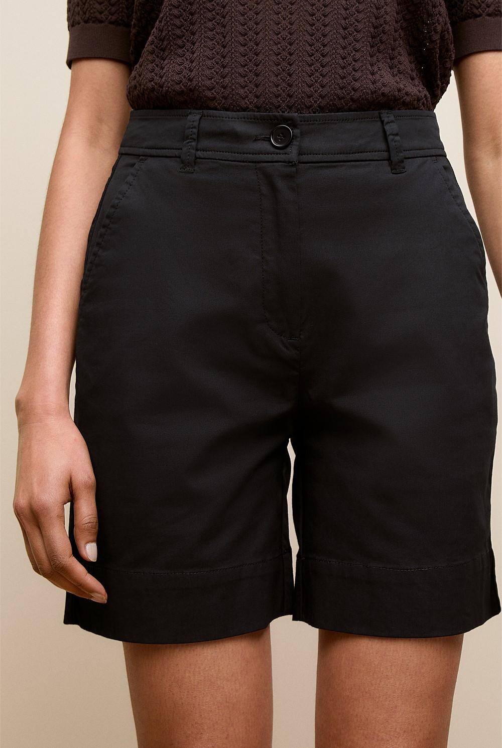 Stretch Cotton Tailored Short