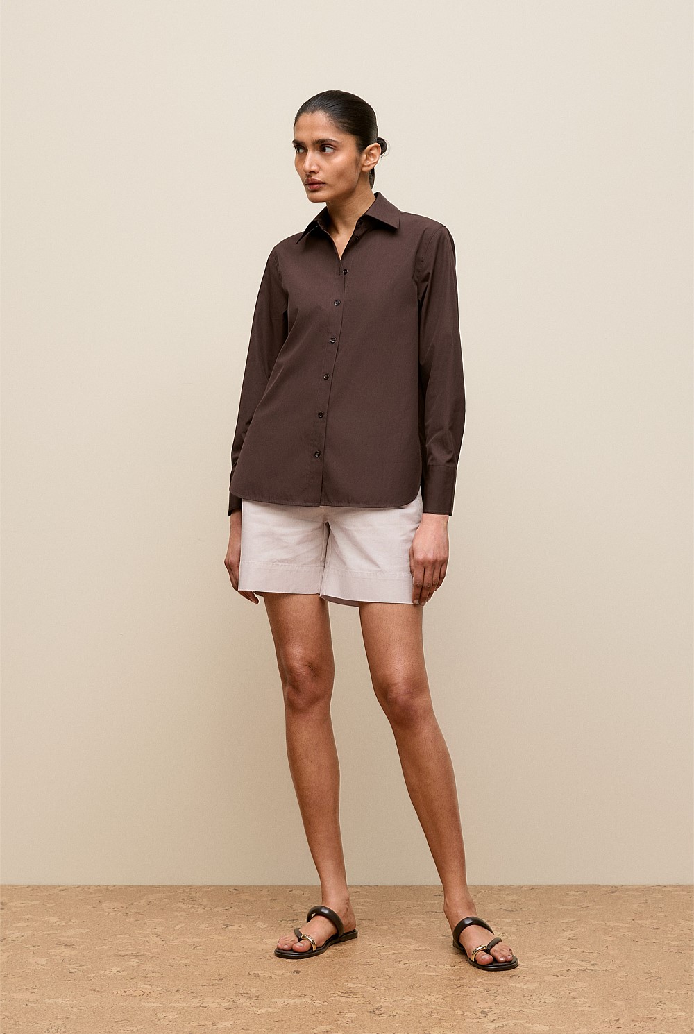 Yarn Dyed Stretch Cotton Tailored Short