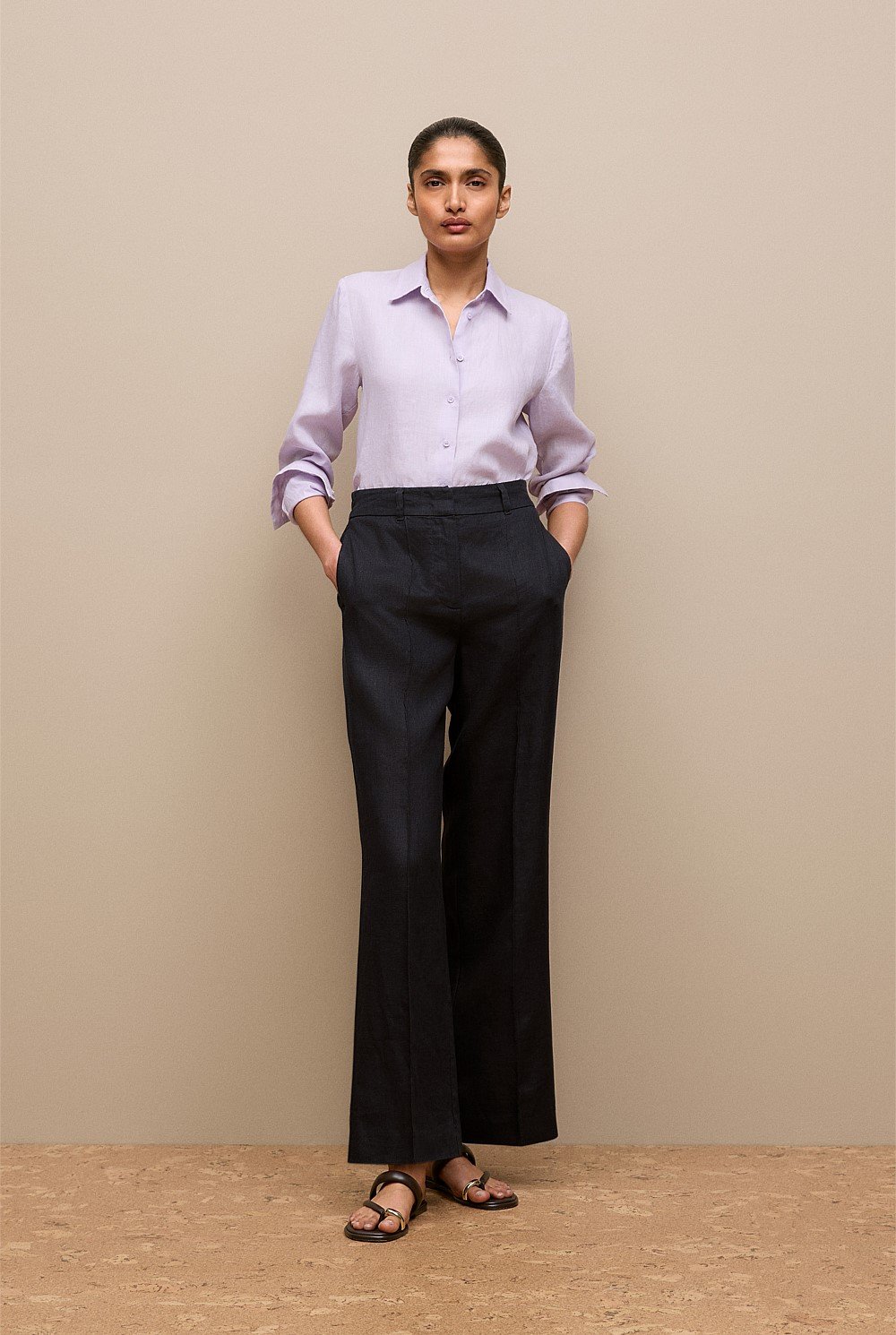 Linen Pintucked Pant