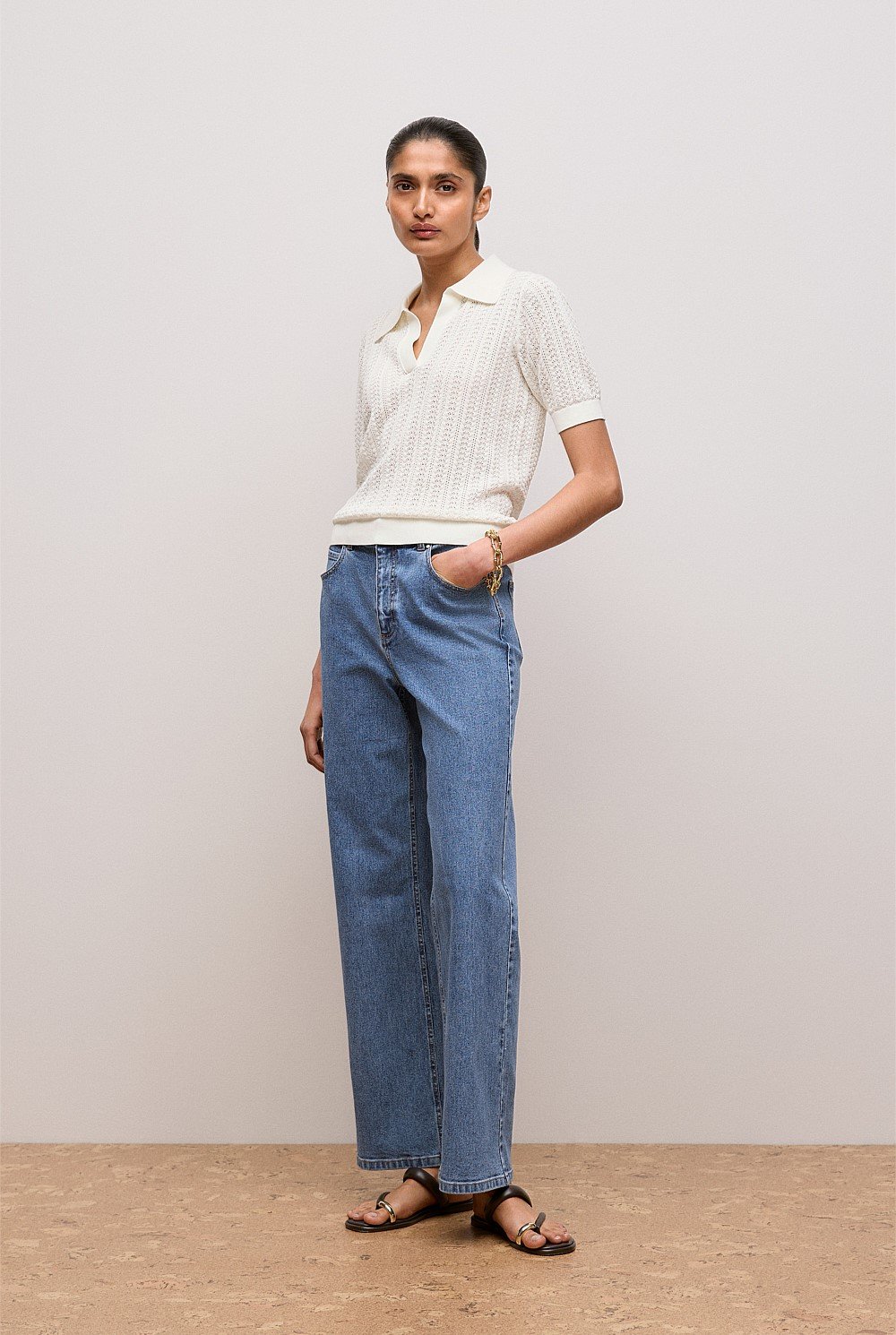 Mercerised Texture Knit Polo