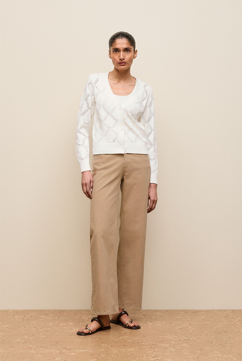 Garment Dyed Wide Leg Jean