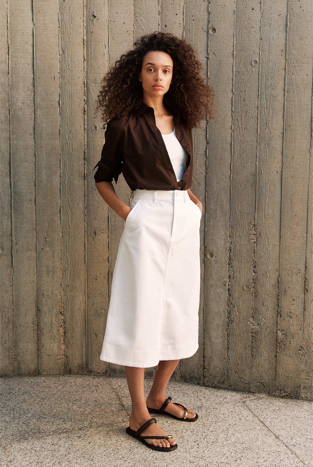 Denim A-line Skirt