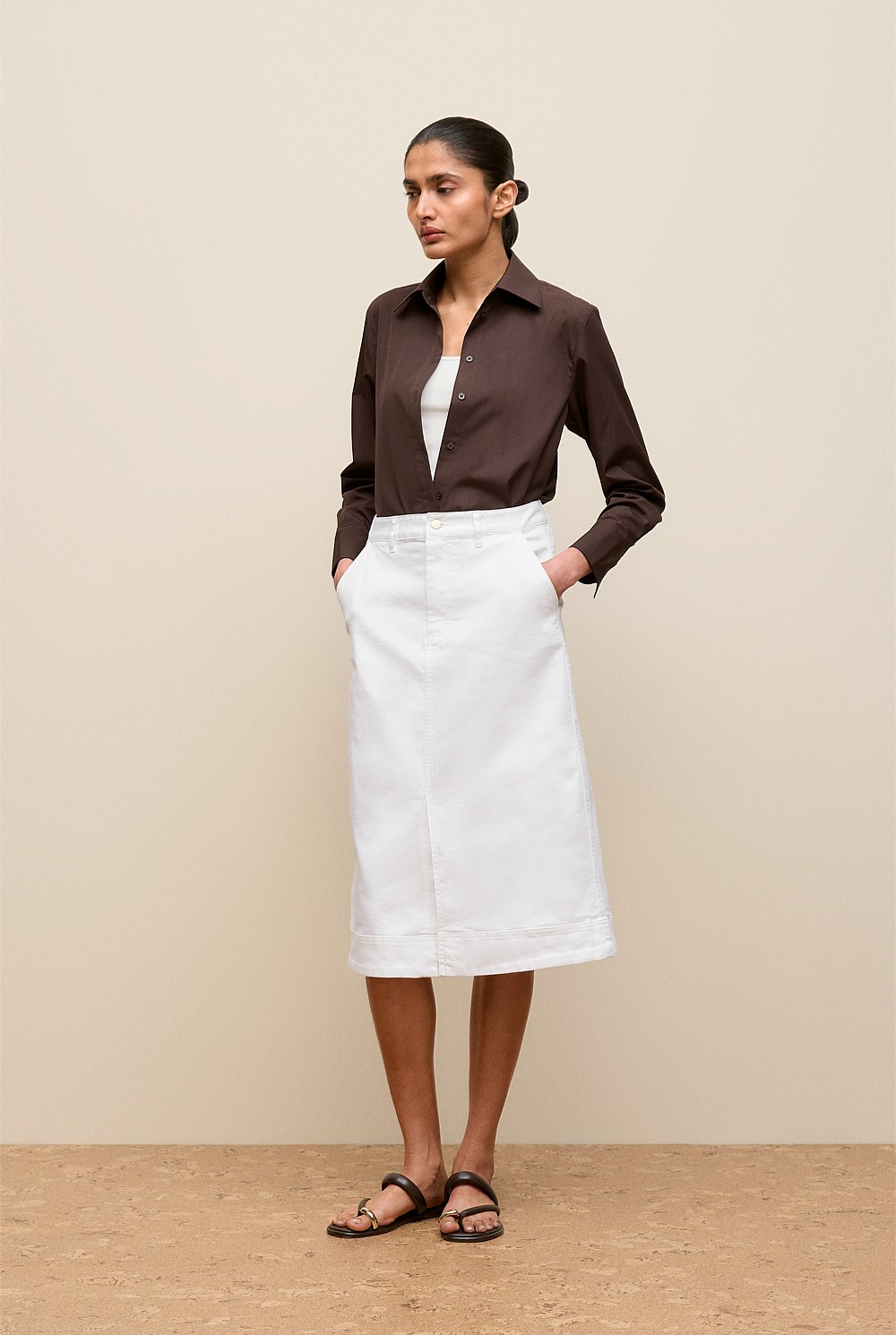 Denim A-line Skirt