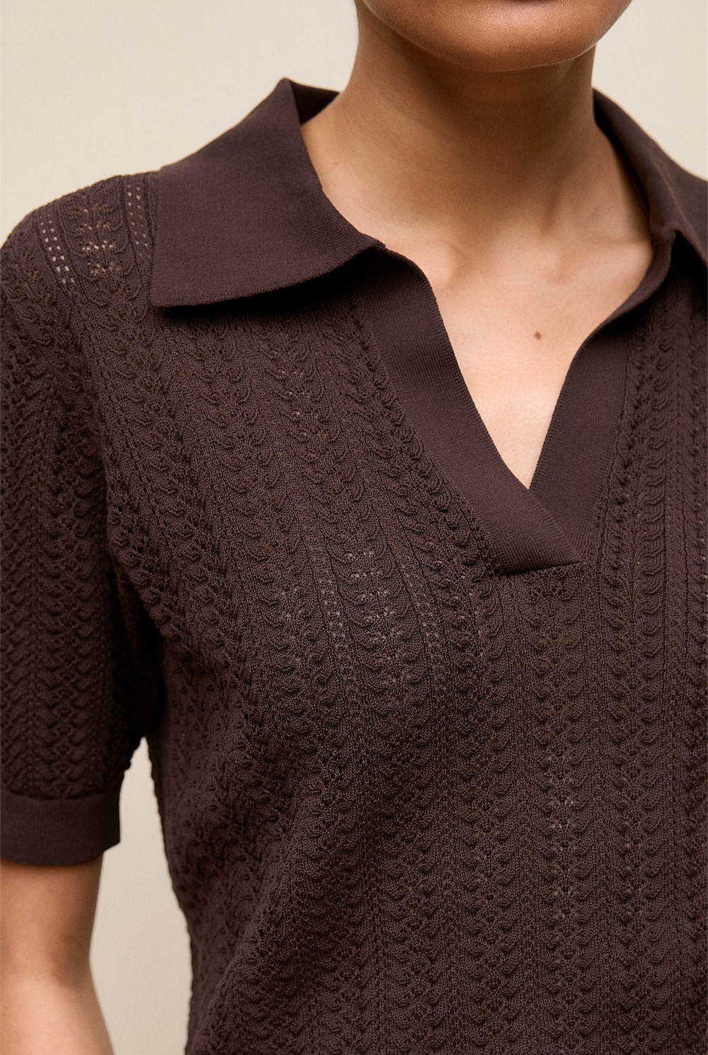 Mercerised Texture Knit Polo