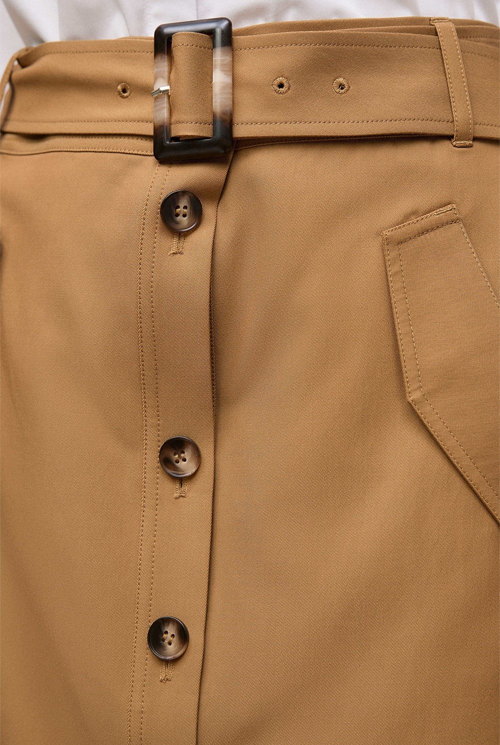Button Through Belted Skirt