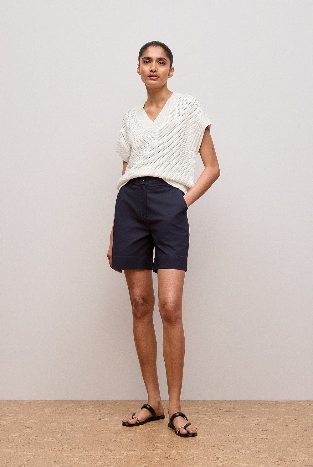 Stretch Cotton Tailored Short