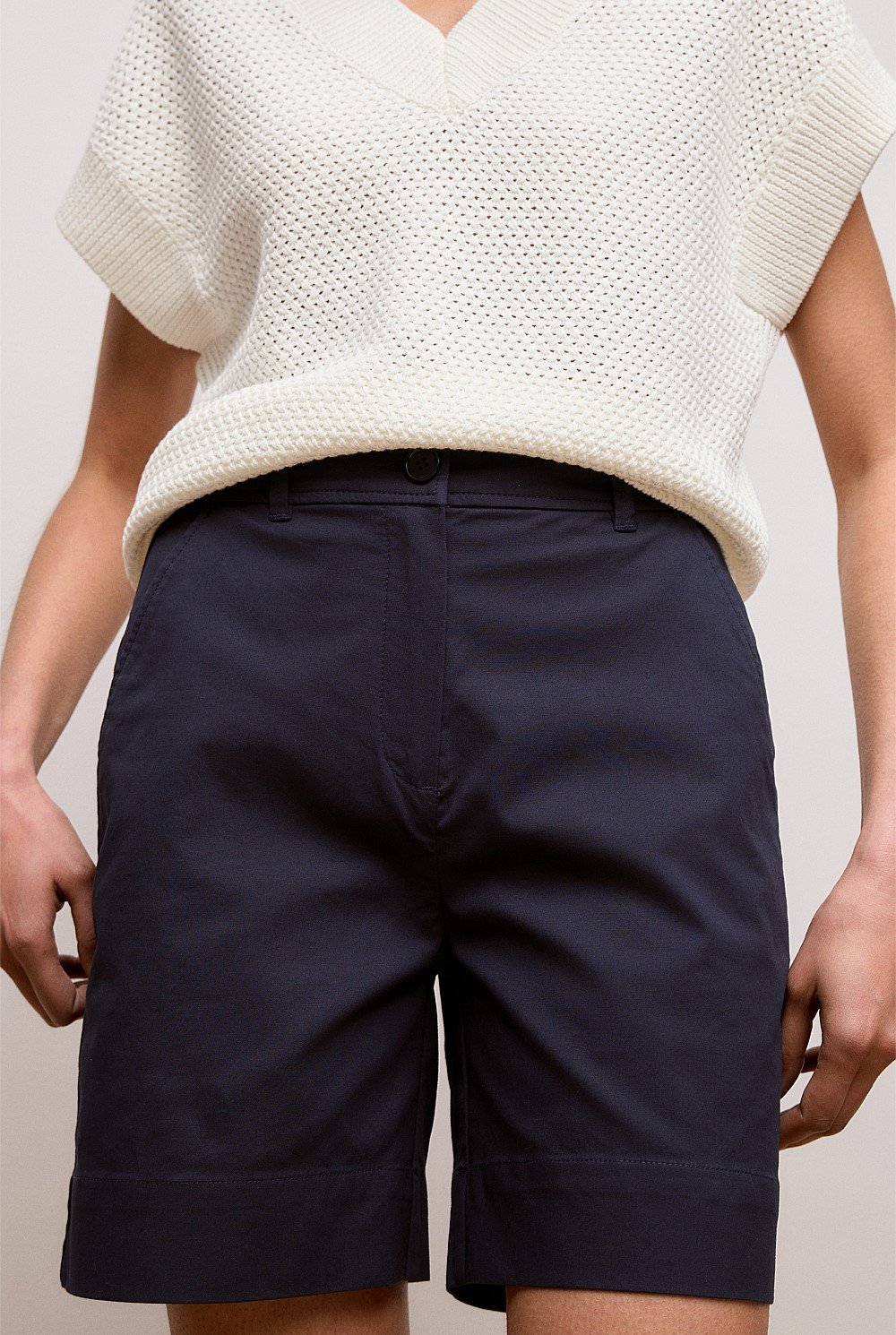 Stretch Cotton Tailored Short