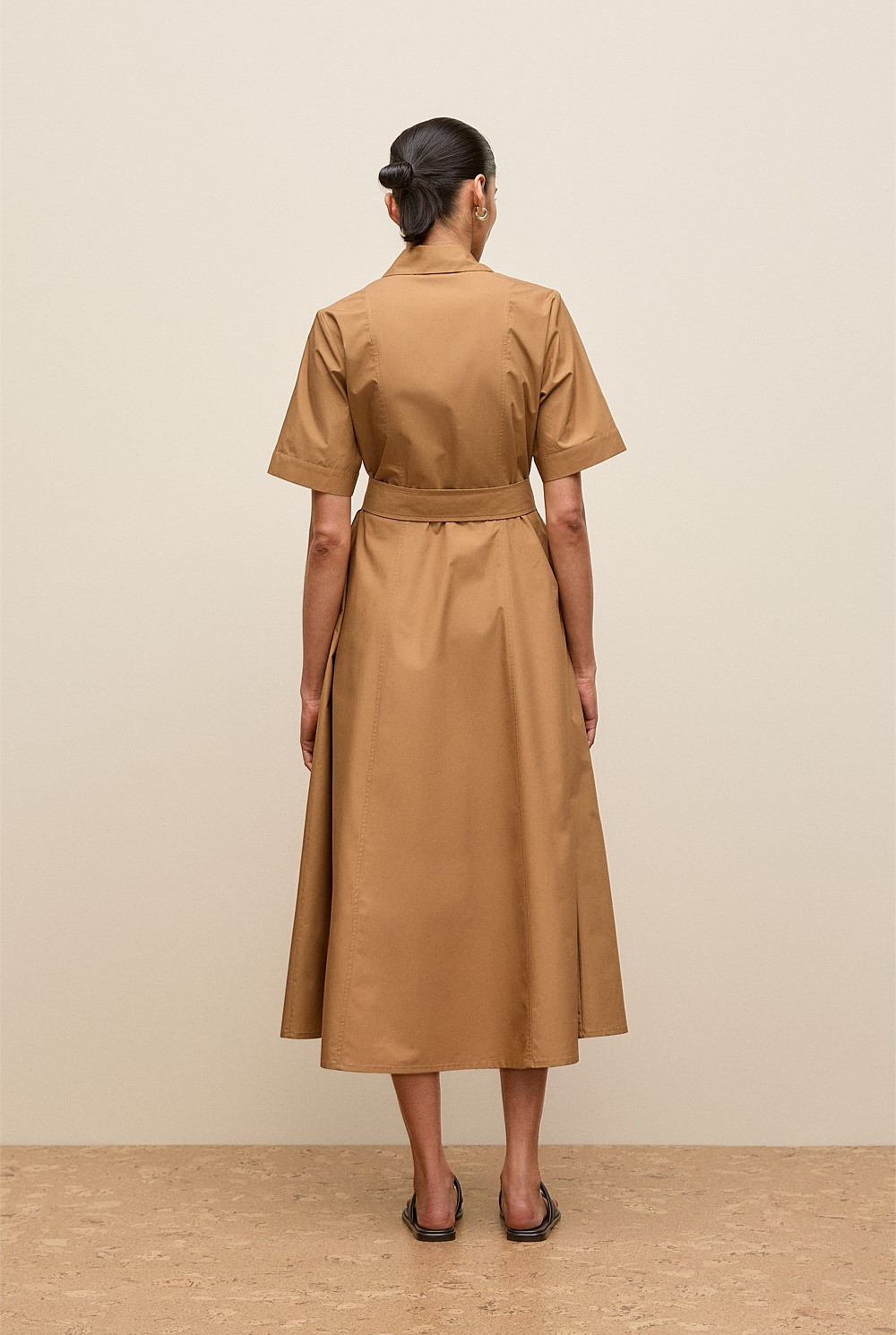 Cotton Poplin Belted Dress