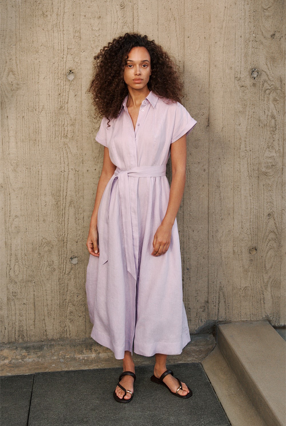 Linen Panelled Shirt Dress