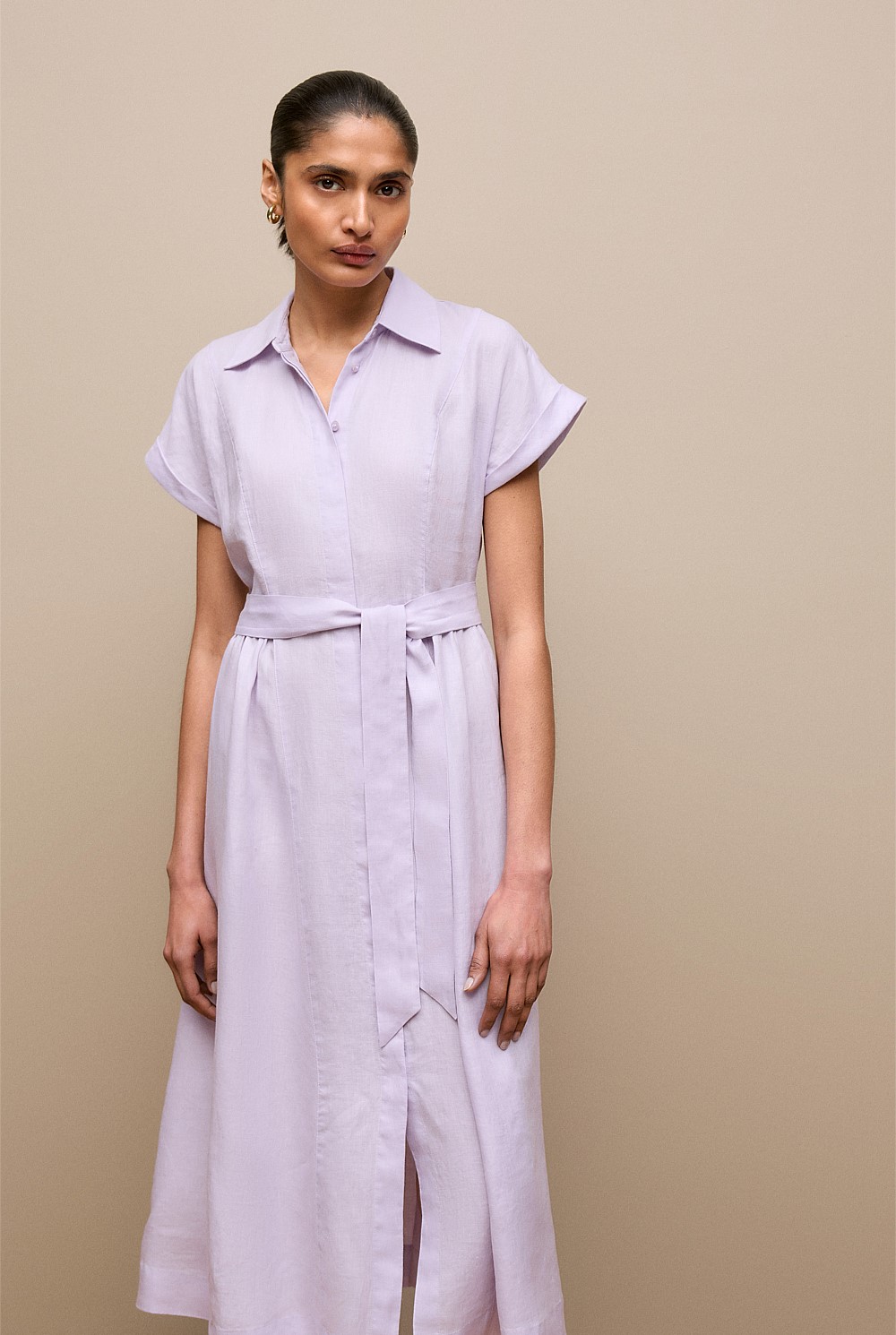 Linen Panelled Shirt Dress