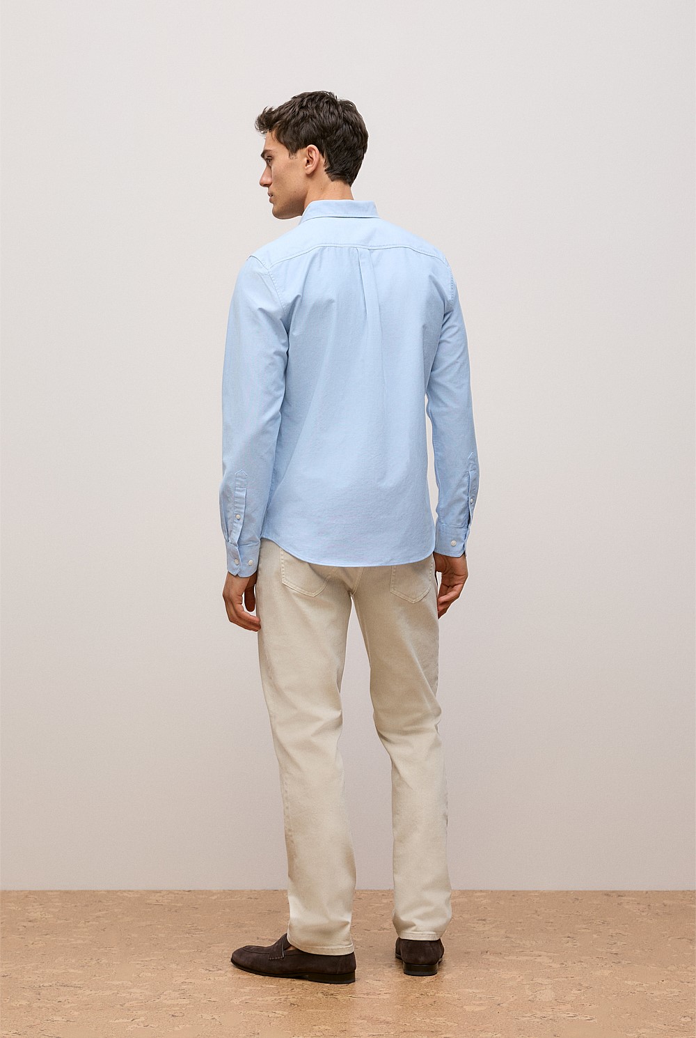 Regular Fit Yarn Dyed Cotton Monogram Oxford Shirt