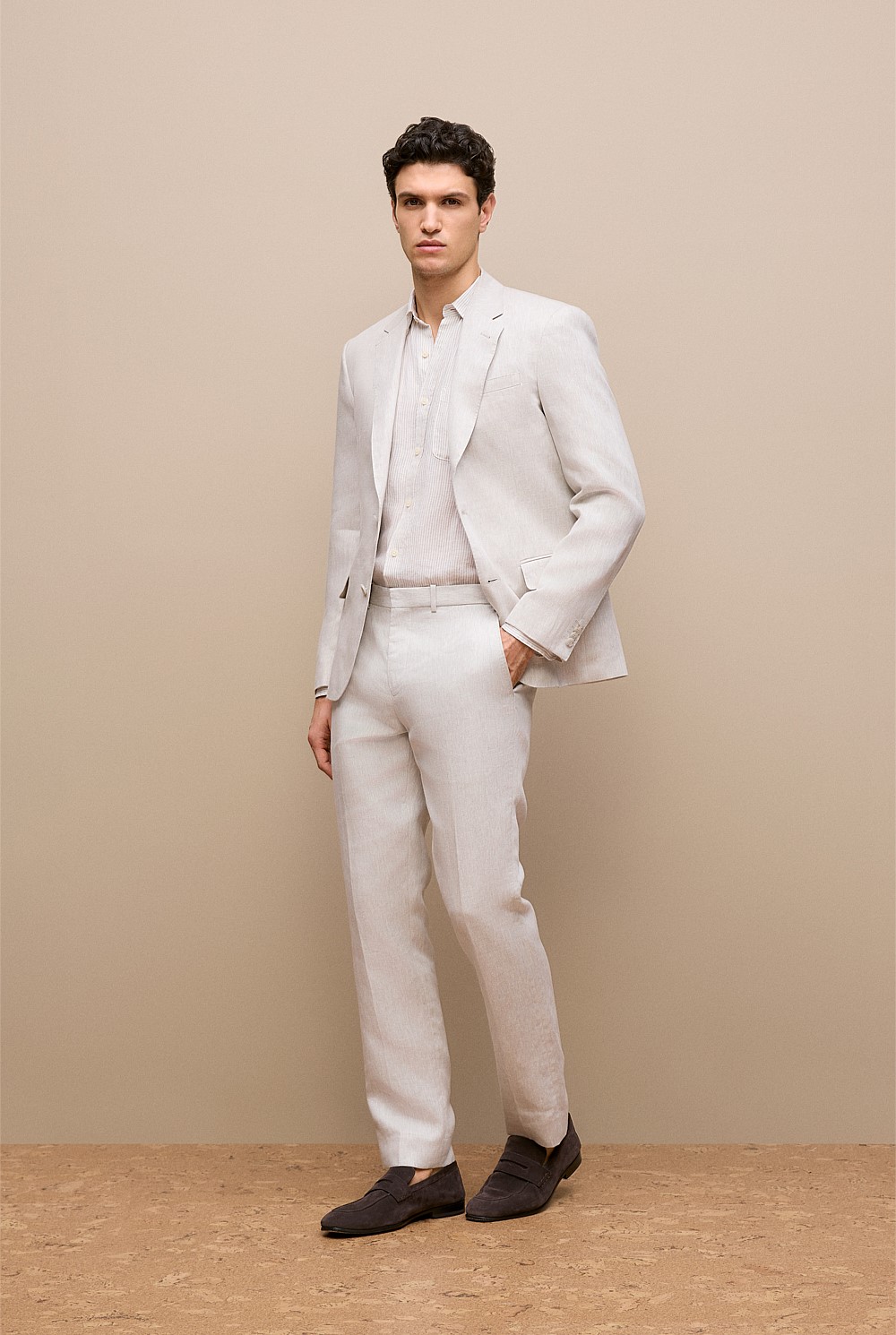 Regular Fit Linen Twill Blazer