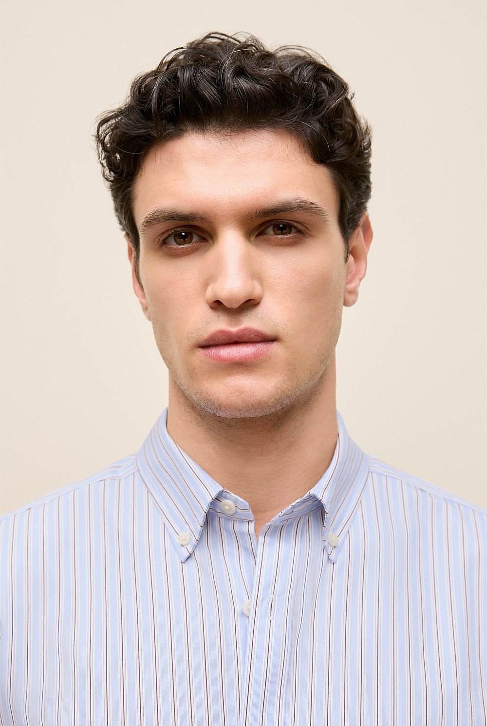 Regular Fit Poplin Stripe Long Sleeve Shirt