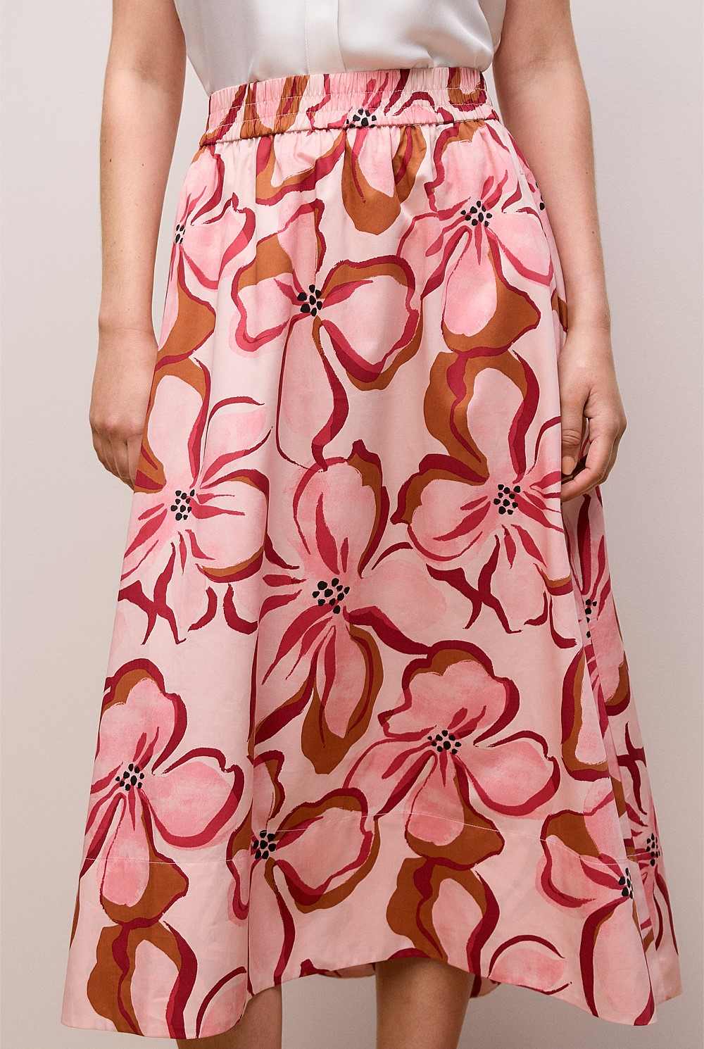 Peony Sateen Hi Lo Skirt
