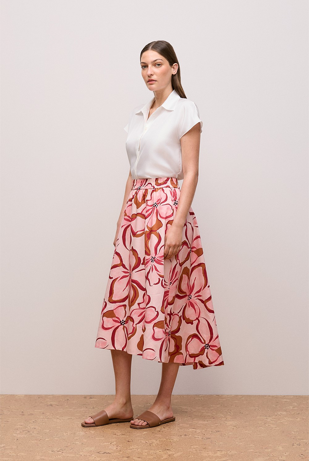 Peony Sateen Hi Lo Skirt