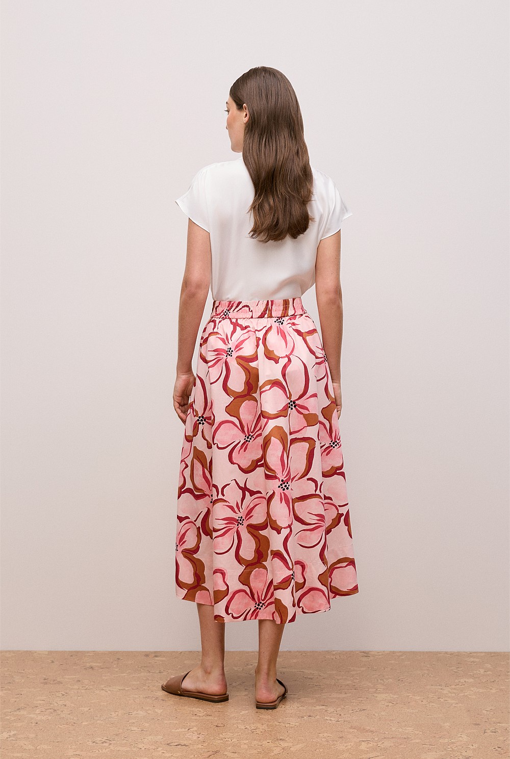 Peony Sateen Hi Lo Skirt