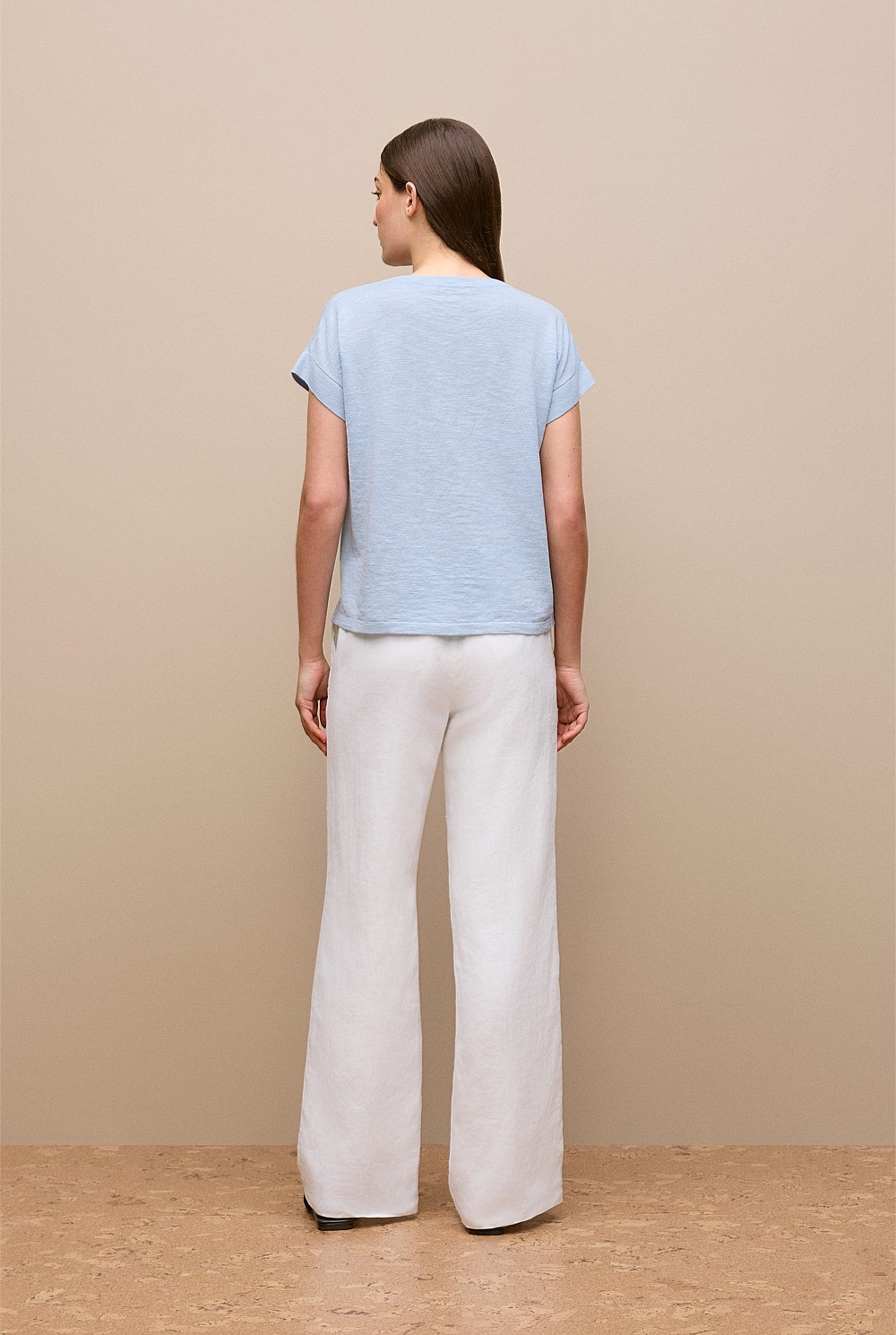 Linen Cotton Relaxed Crew T-shirt