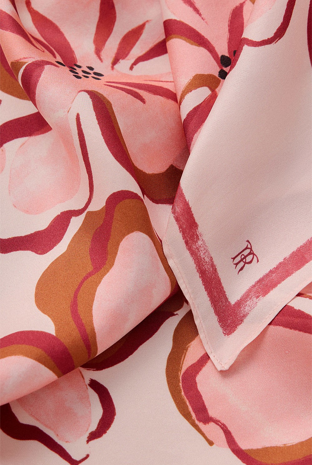 Peony Silk Twill Scarf