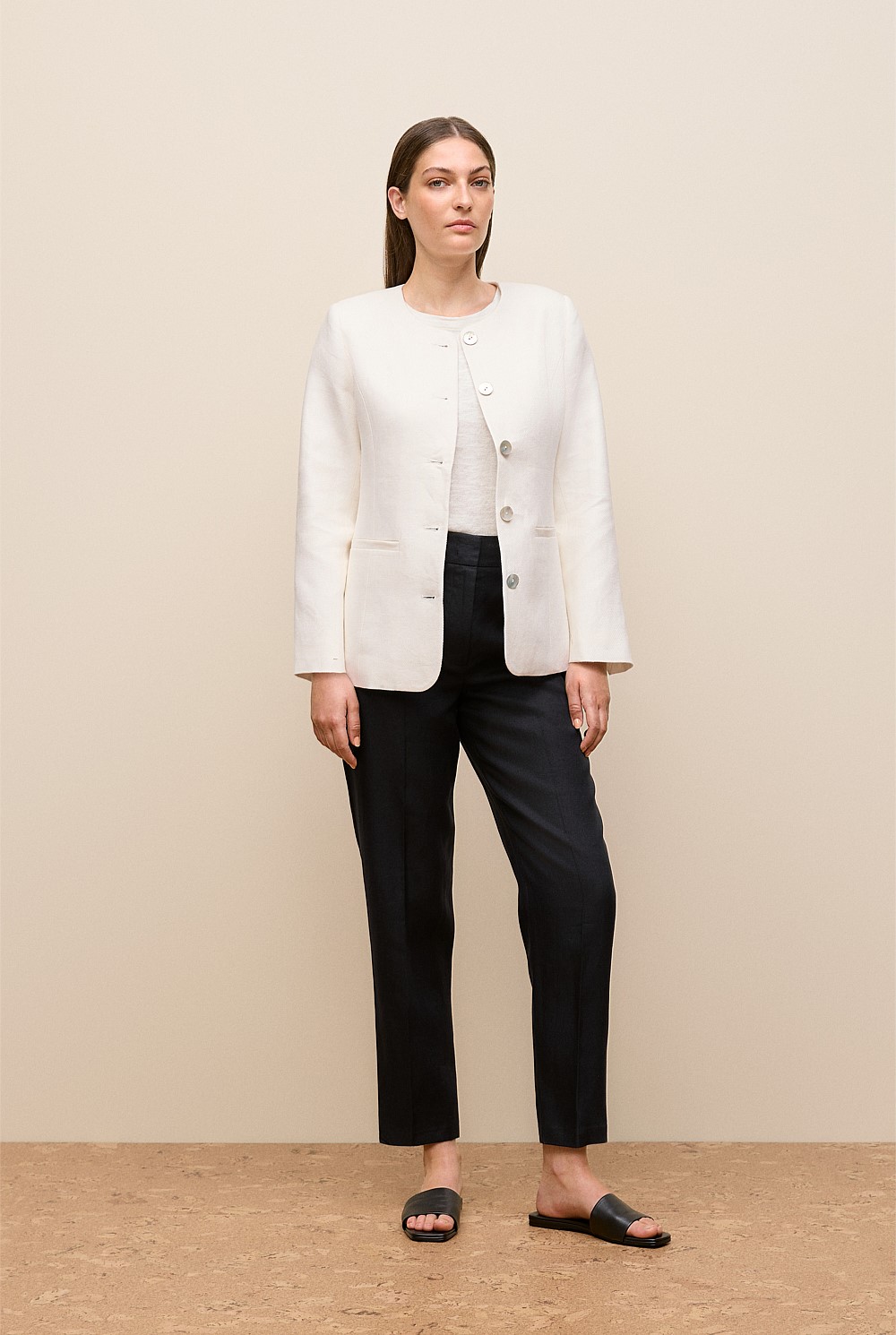 Linen Tapered Leg Pant