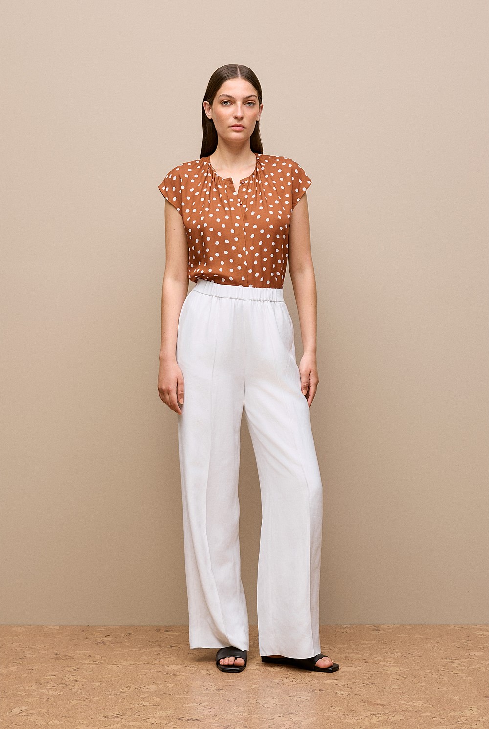 Spot Modal Cap Sleeve Blouse