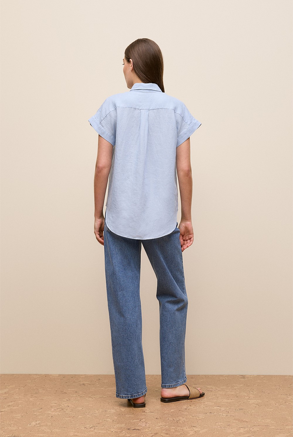Delave Linen Cap Sleeve Shirt