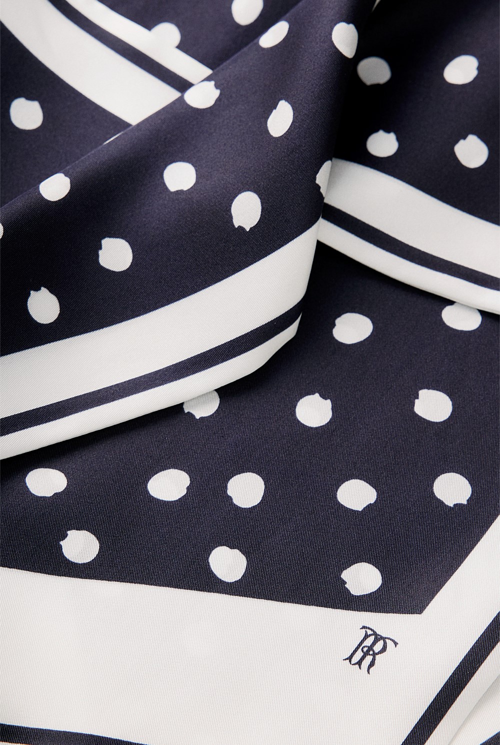 Spot Silk Twill Slim Scarf