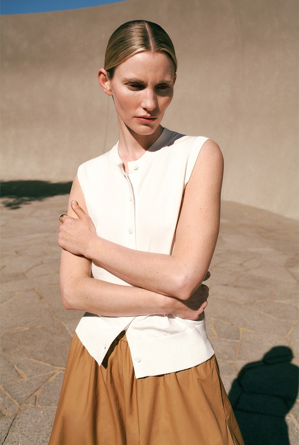 Cotton Cashmere Knit Vest