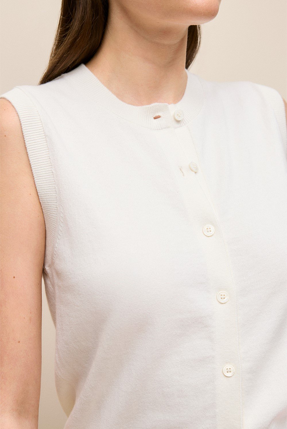 Cotton Cashmere Knit Vest