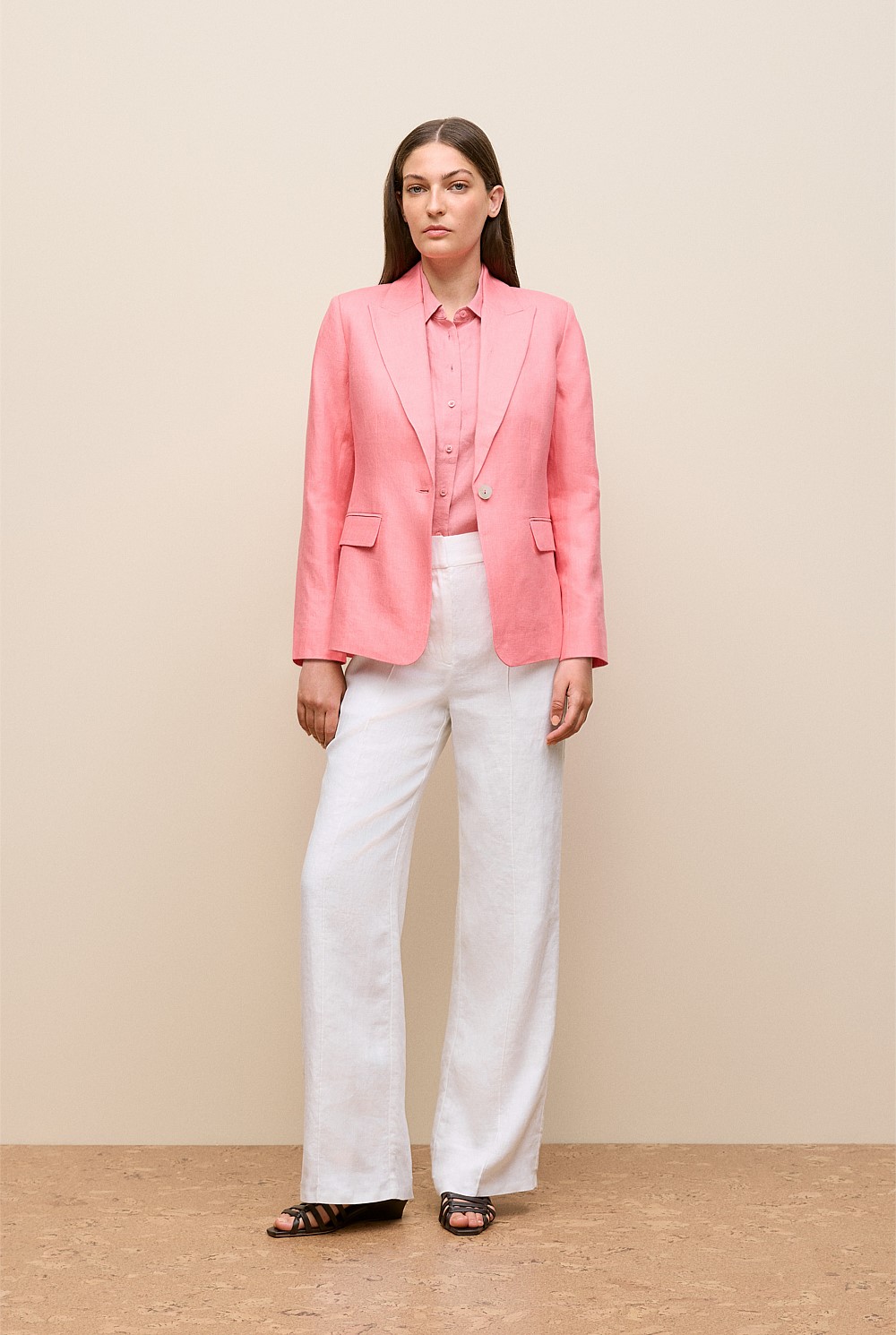 Delave Linen Cap Sleeve Shirt