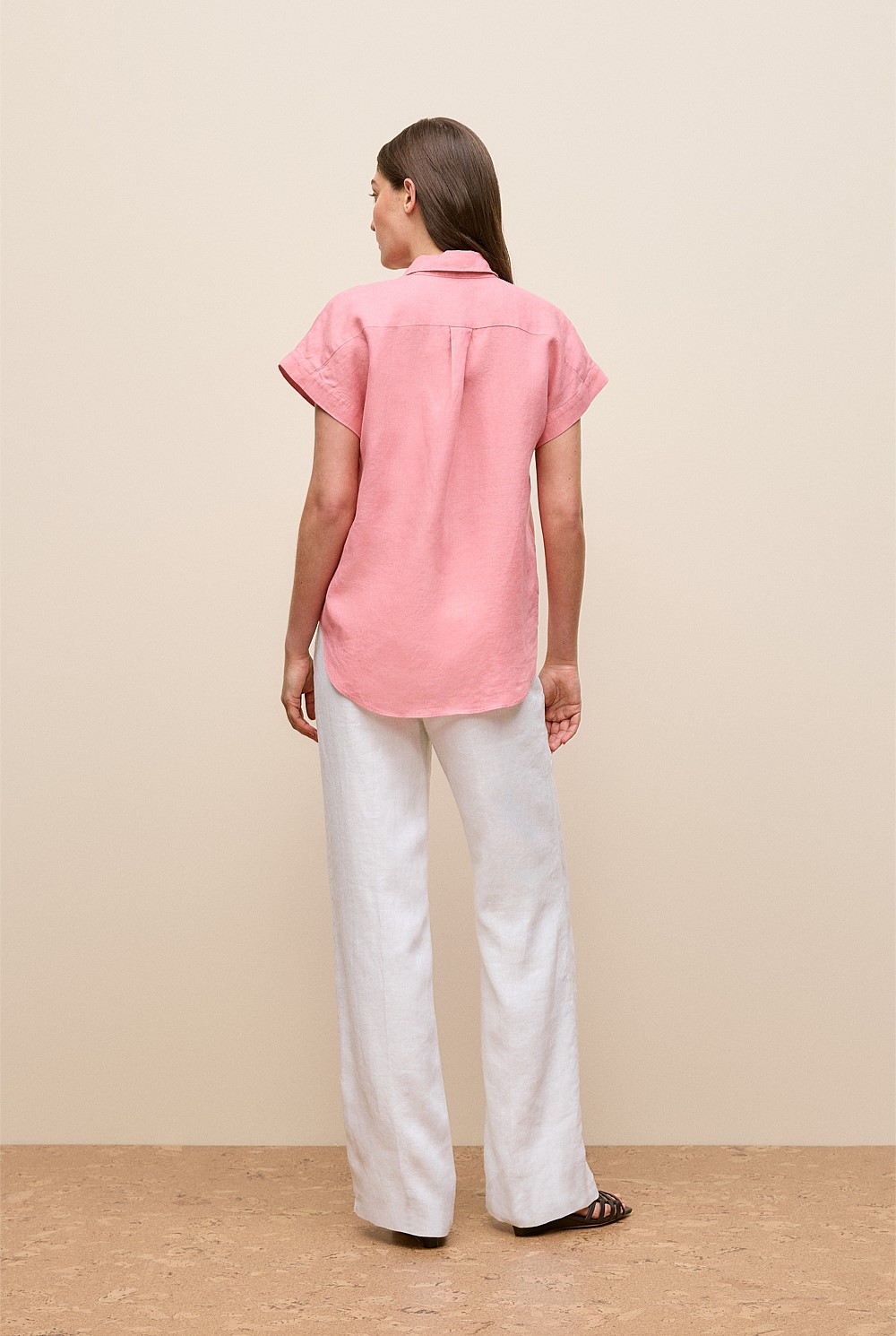 Delave Linen Cap Sleeve Shirt