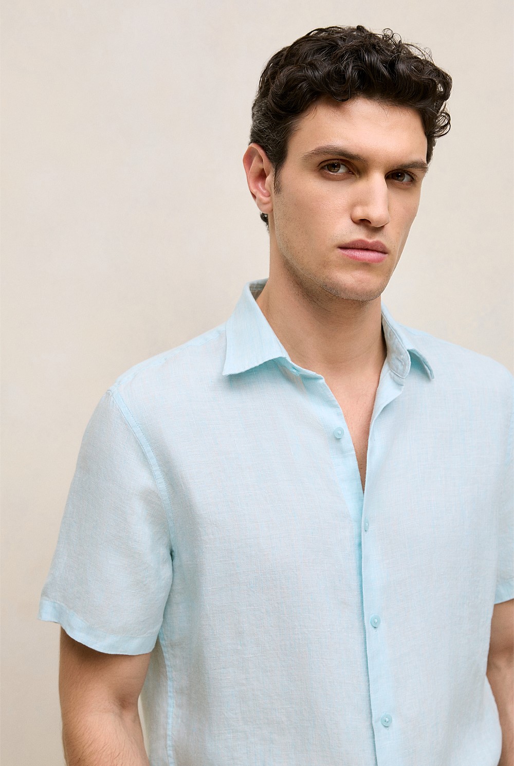 Regular Fit Linen Short Sleeve Shirt
