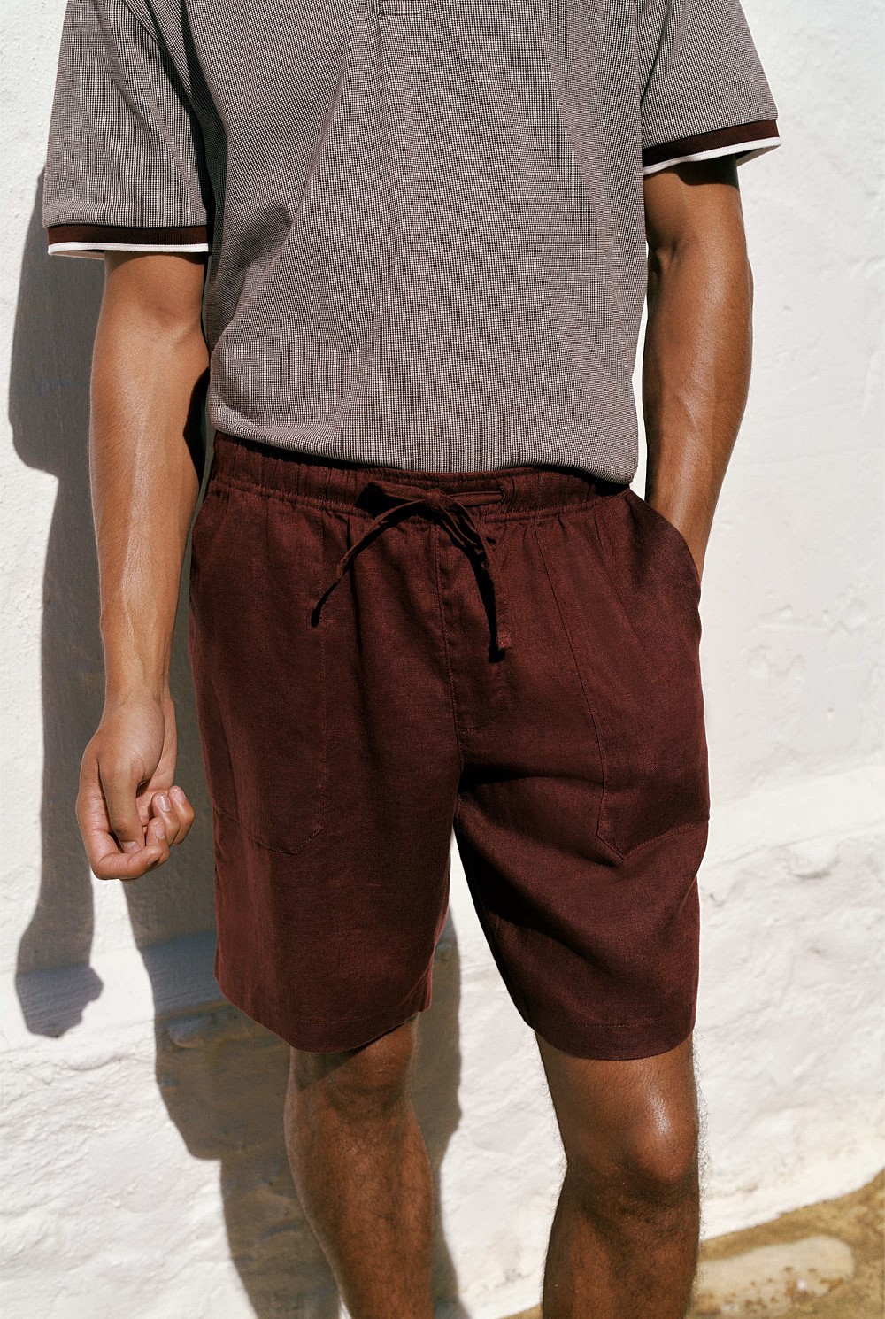 Linen Patch Pocket Drawcord Short