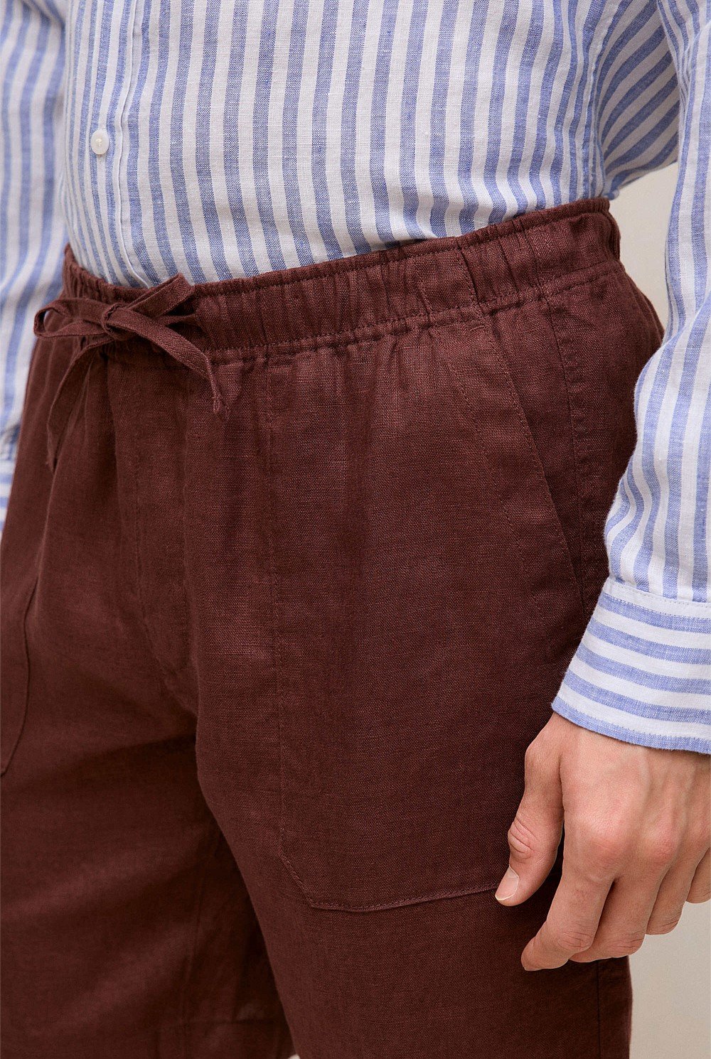 Linen Patch Pocket Drawcord Short
