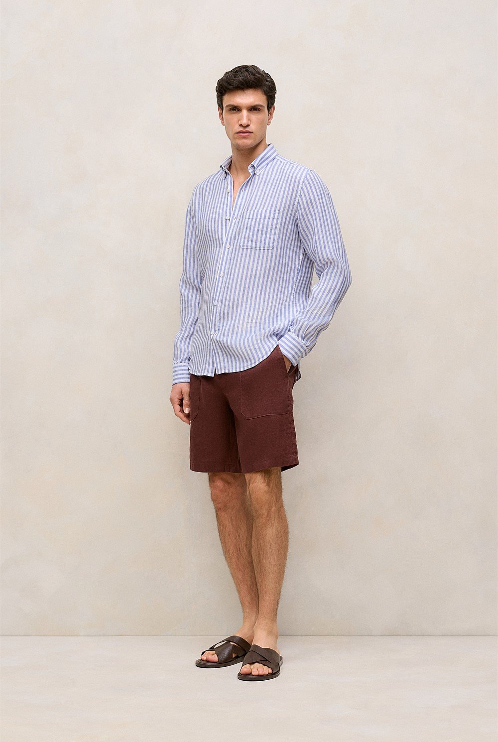 Linen Patch Pocket Drawcord Short