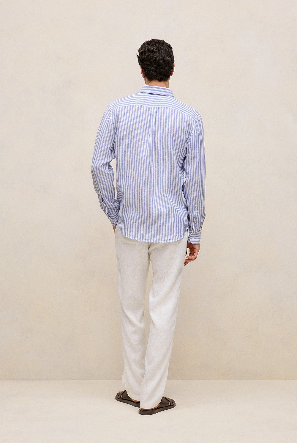 Regular Fit Linen Bengal Stripe Shirt
