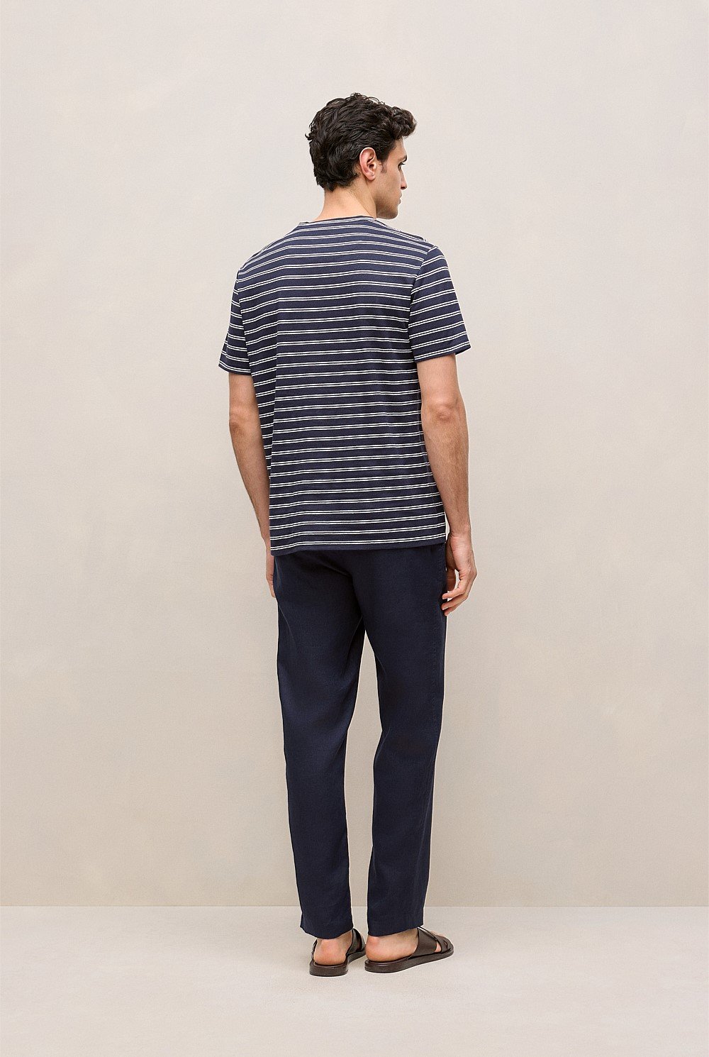 Cotton Linen Double Stripe T-shirt