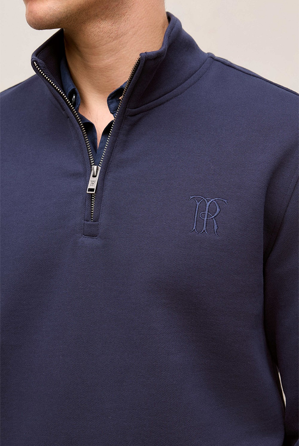 Terry 1/4 Zip Monogram Sweat