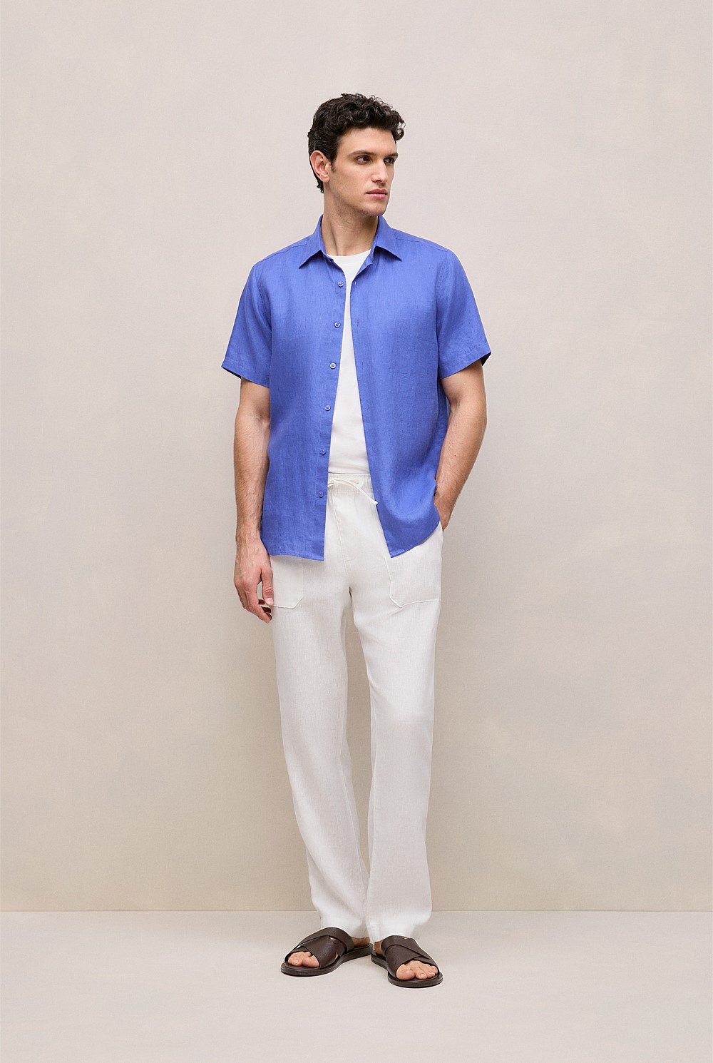 Regular Fit Linen Short Sleeve Shirt