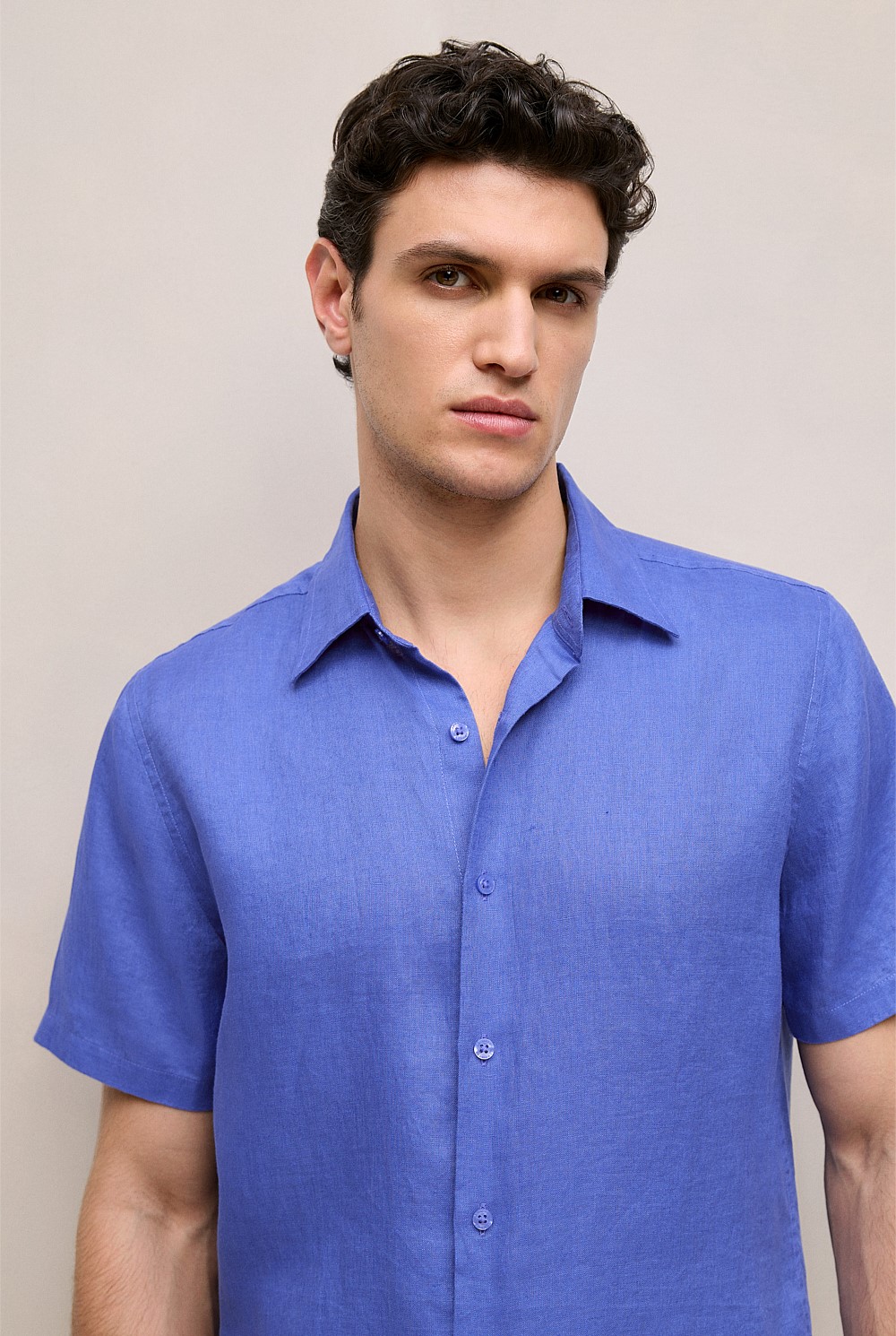 Regular Fit Linen Short Sleeve Shirt