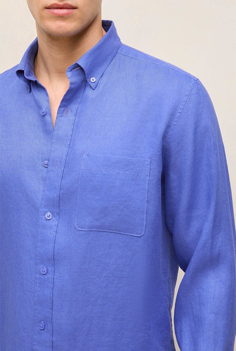 Regular Fit Linen Classic Long Sleeve Shirt