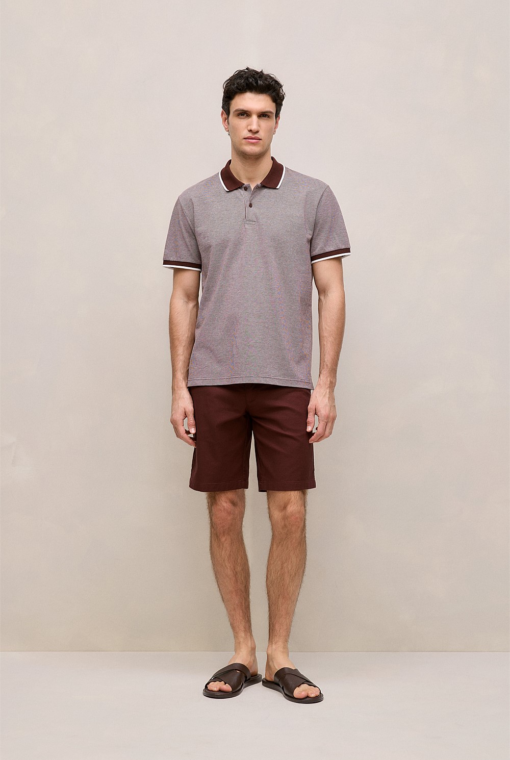 Cotton Birdseye Tipped Polo