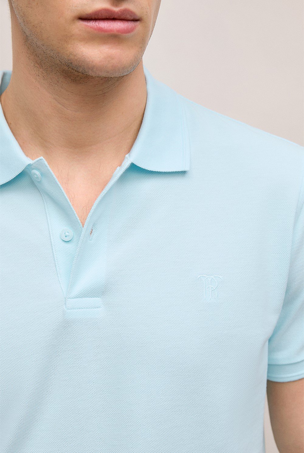 Pique Monogram Short Sleeve Polo